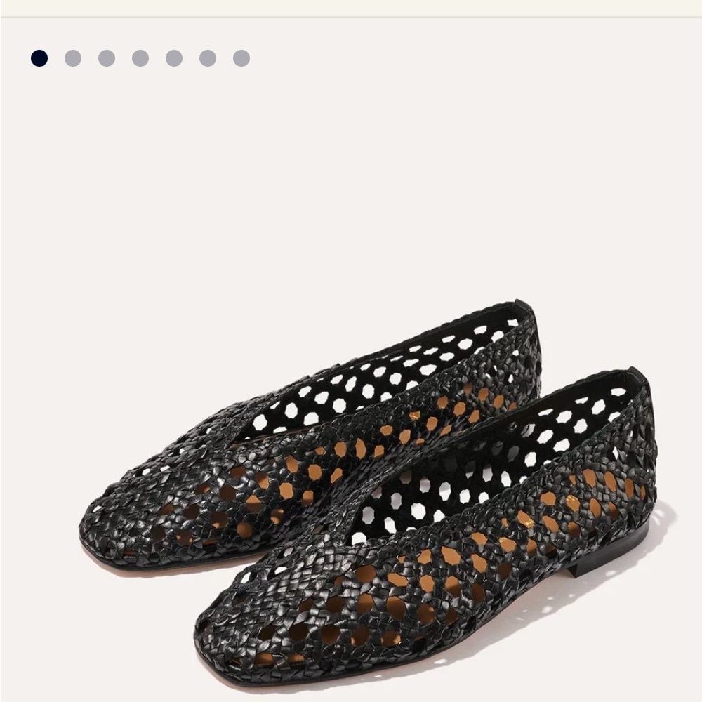 Margaux Paz Black Woven Leather Flats